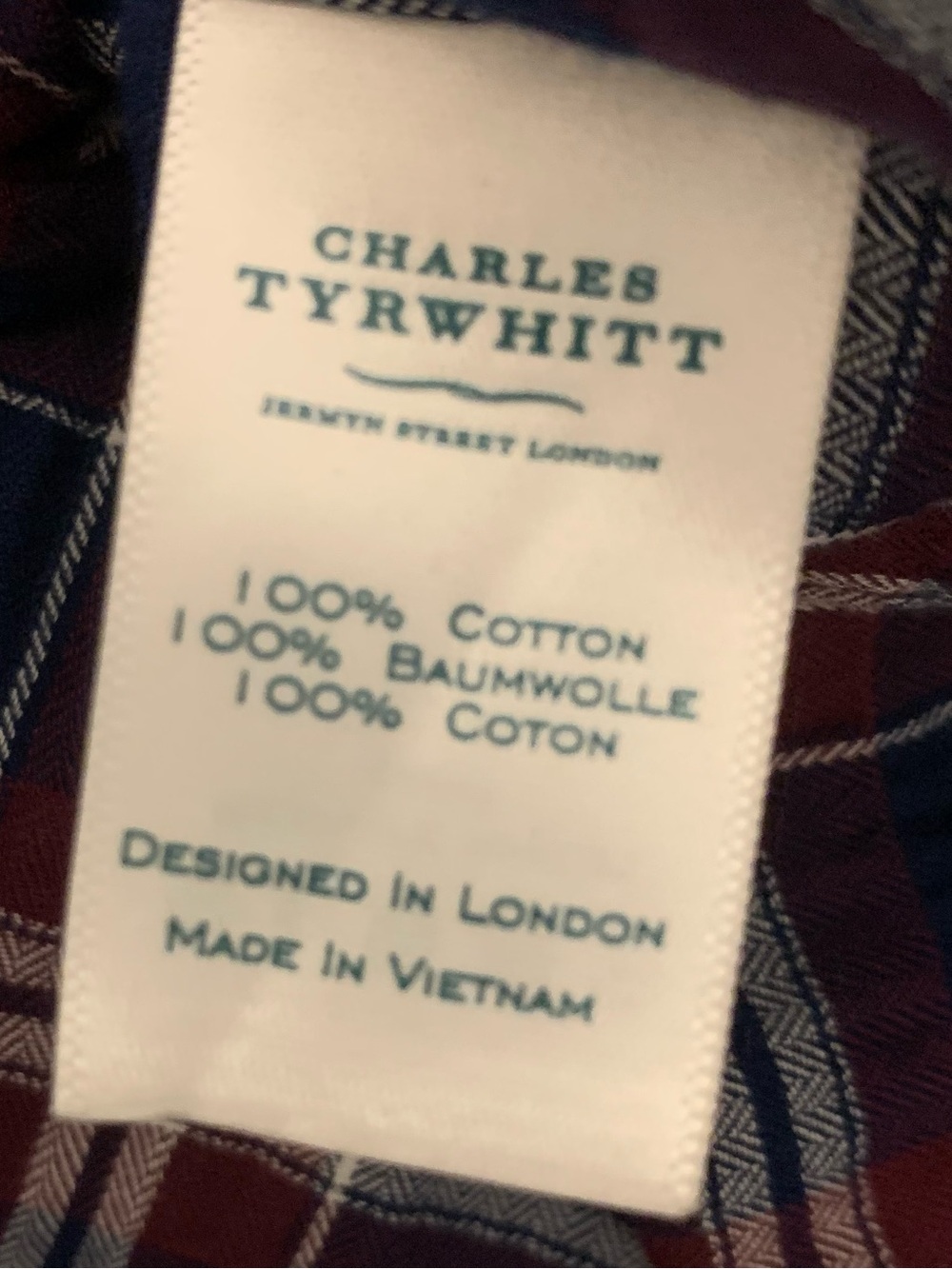 CHARLES TYRWHITT LS Classic Fit All Cotton Flannel Shirt - Picture 4 of 7